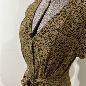 LOFT Animal Print Button Front Dress